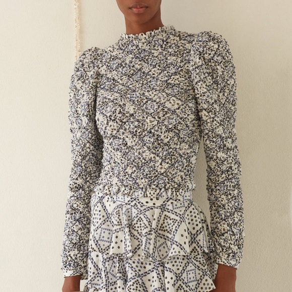 Alix Of Bohemia Maisie Domino Smocked Top - Picture 1 of 10